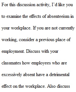 Effect of Absenteeism